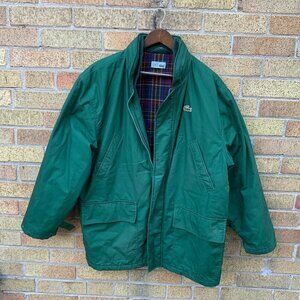 Vintage 1984 Lacoste Wool Lined Jacket Large Green